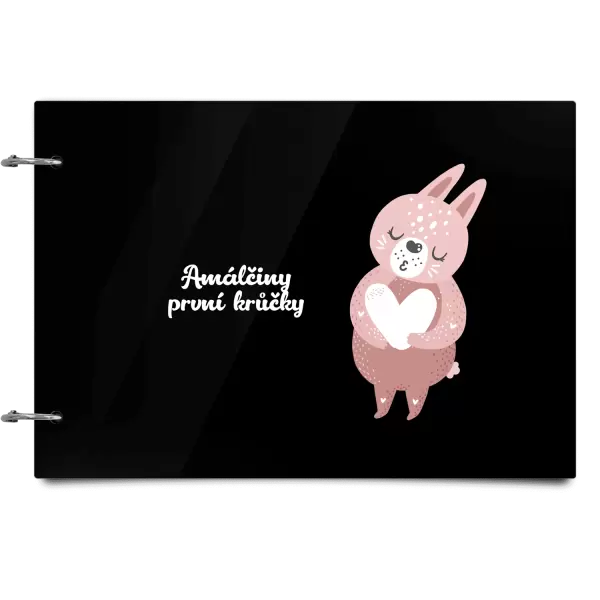 Plexi album se sponami První krůčky se jménem - zajíček
