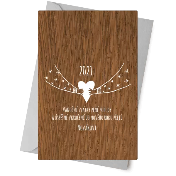 Dřevěné přání Srdíčko