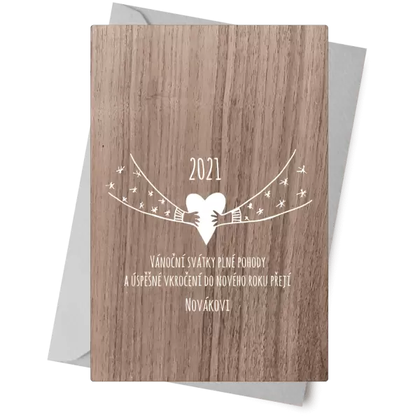 Dřevěné přání Srdíčko