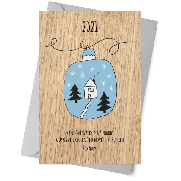 Dřevěné přání Baňka