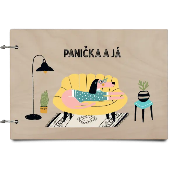 Dřevěné album se sponami Panička a já