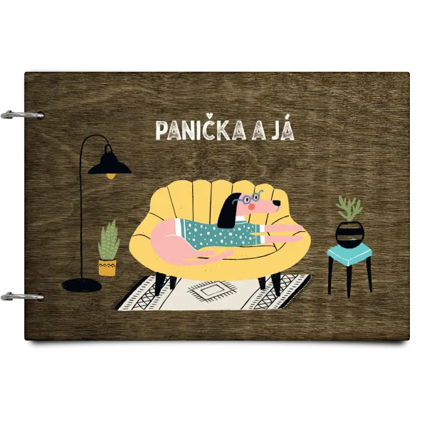 Dřevěné album se sponami Panička a já