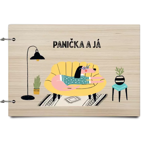 Dřevěné album se sponami Panička a já
