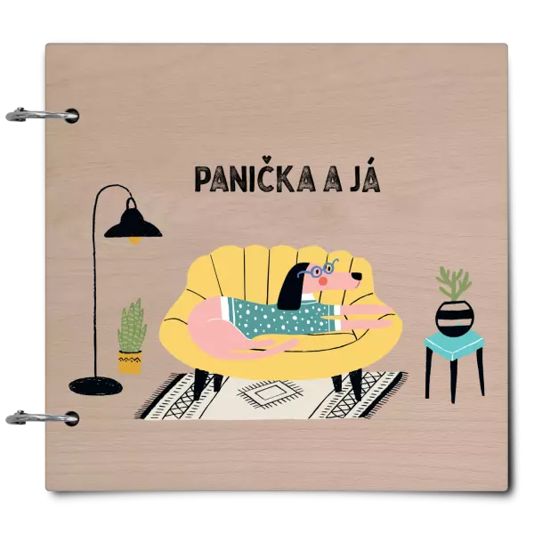 Dřevěné album se sponami Panička a já