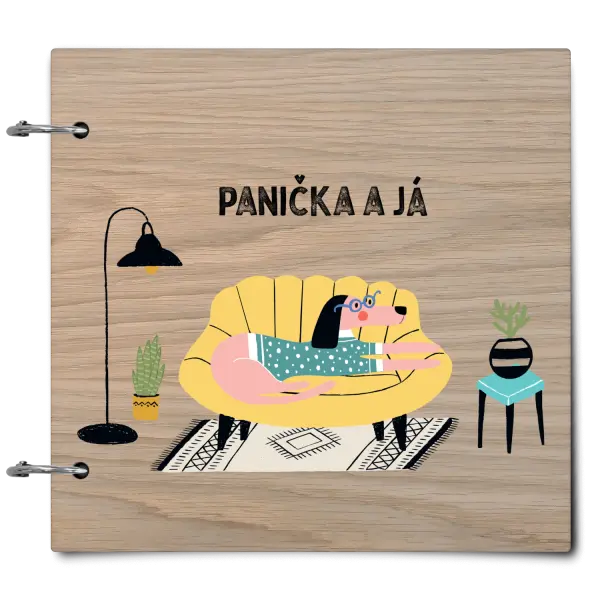 Dřevěné album se sponami Panička a já