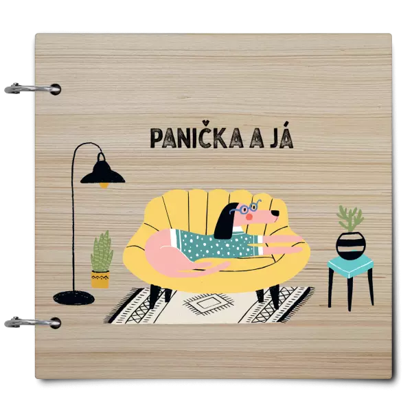 Dřevěné album se sponami Panička a já