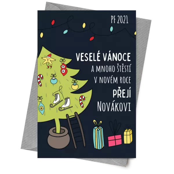 Papírové přání Vánoce