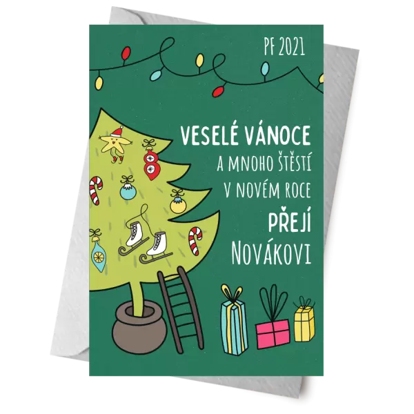 Papírové přání Vánoce