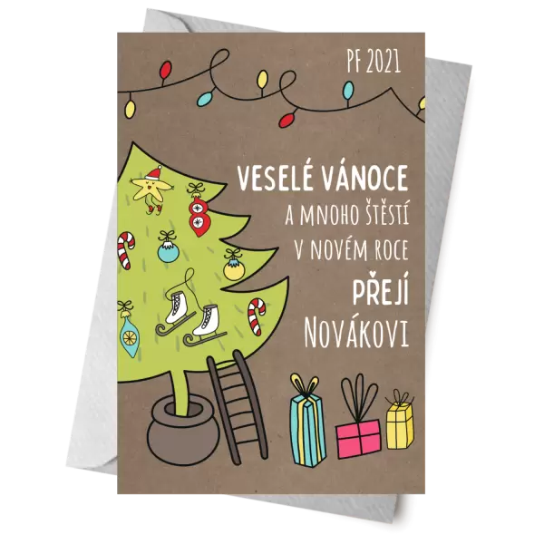 Papírové přání Vánoce