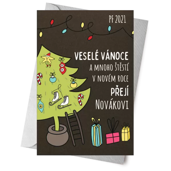 Papírové přání Vánoce