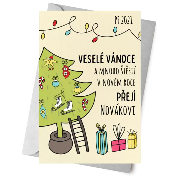 Papírové přání Vánoce