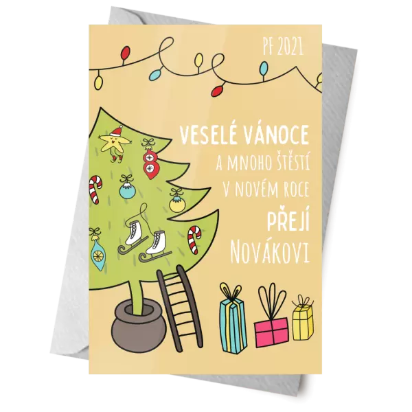 Papírové přání Vánoce