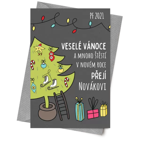 Papírové přání Vánoce