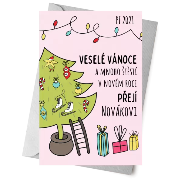 Papírové přání Vánoce