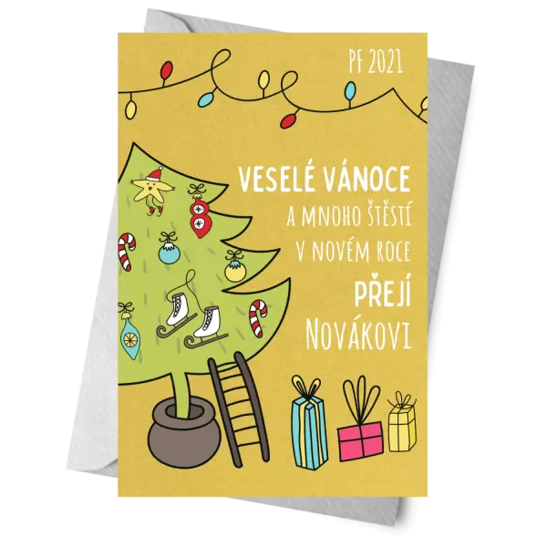 Papírové přání Vánoce