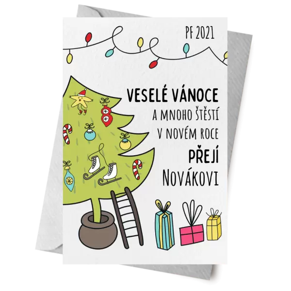 Papírové přání Vánoce