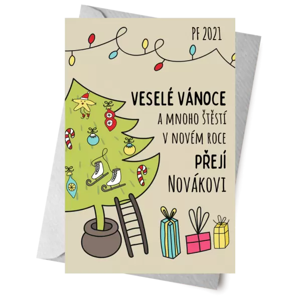 Papírové přání Vánoce