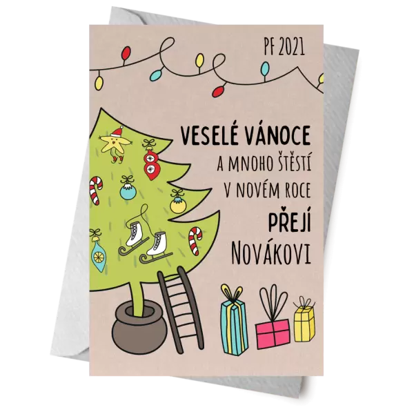 Papírové přání Vánoce