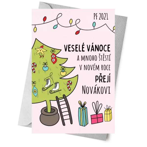 Papírové přání Vánoce