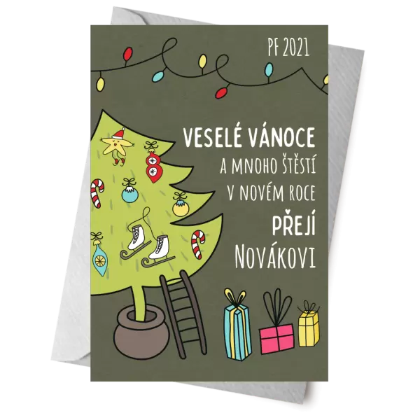 Papírové přání Vánoce