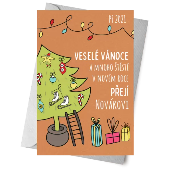 Papírové přání Vánoce