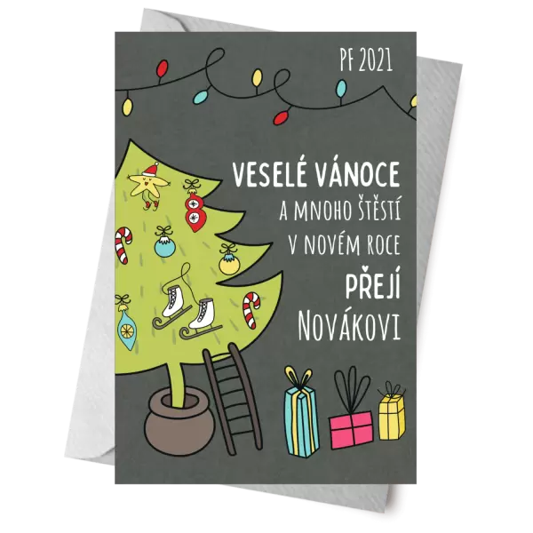 Papírové přání Vánoce