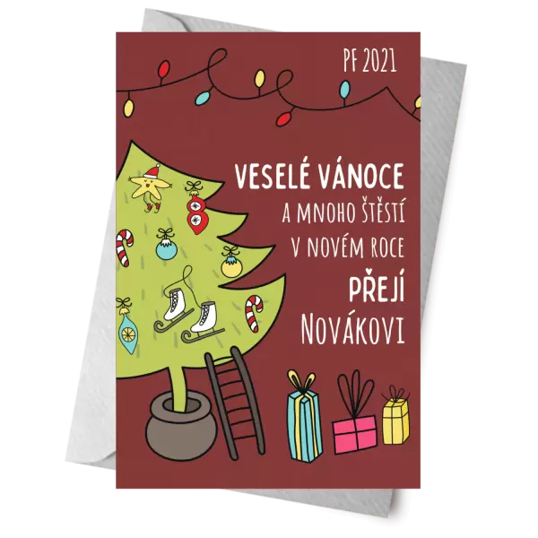 Papírové přání Vánoce