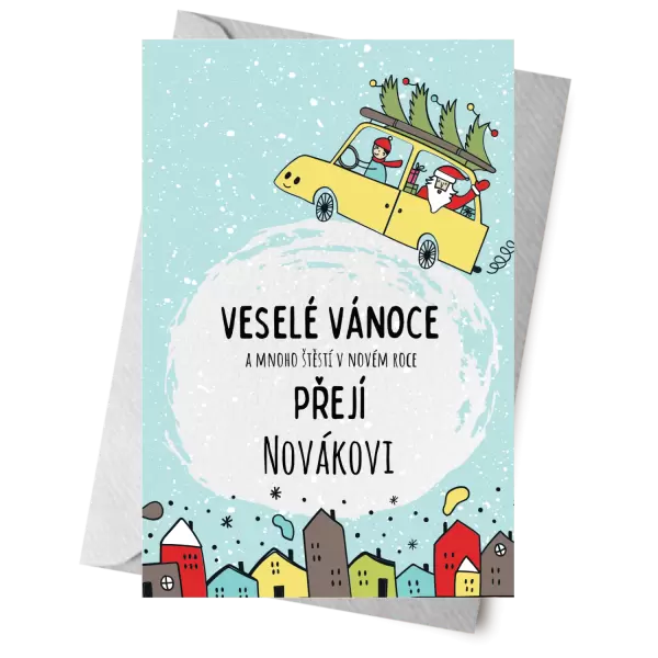 Papírové přání Domečky