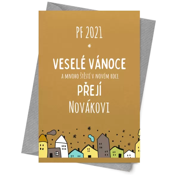 Papírové přání Městečko