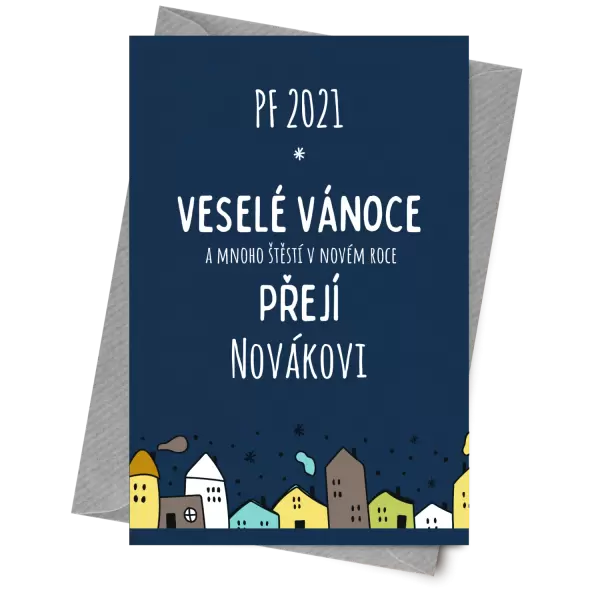 Papírové přání Městečko