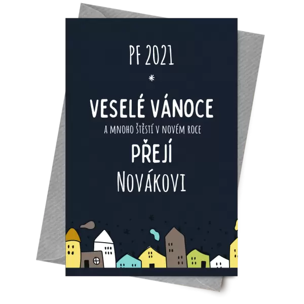 Papírové přání Městečko