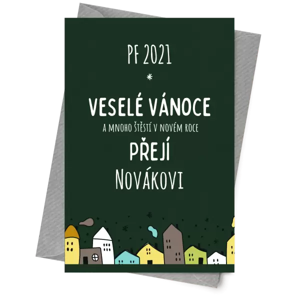 Papírové přání Městečko