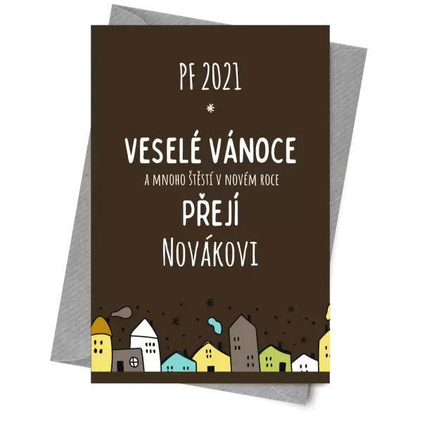 Papírové přání Městečko