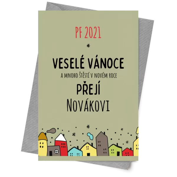 Papírové přání Městečko