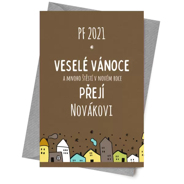 Papírové přání Městečko