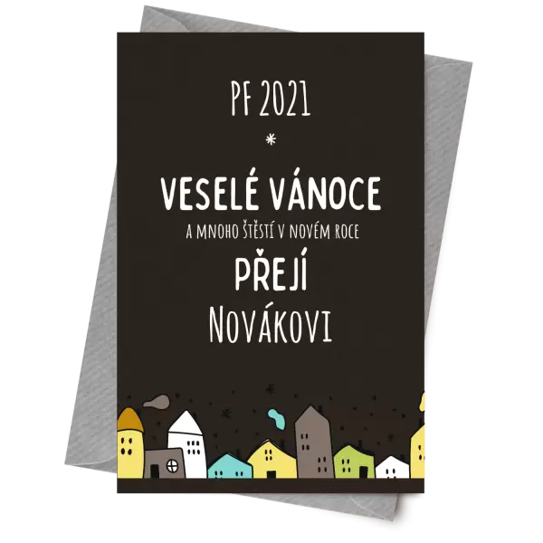 Papírové přání Městečko