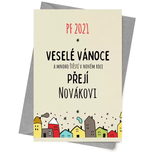 Papírové přání Městečko