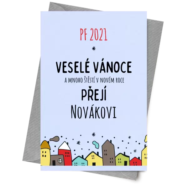 Papírové přání Městečko