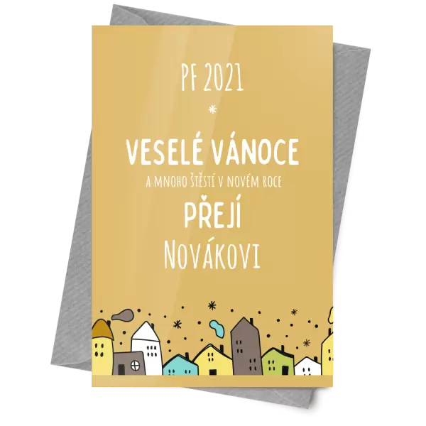 Papírové přání Městečko