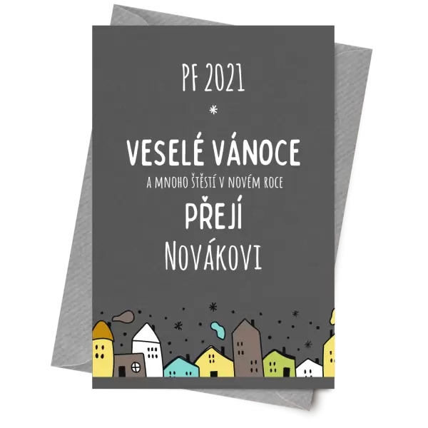 Papírové přání Městečko