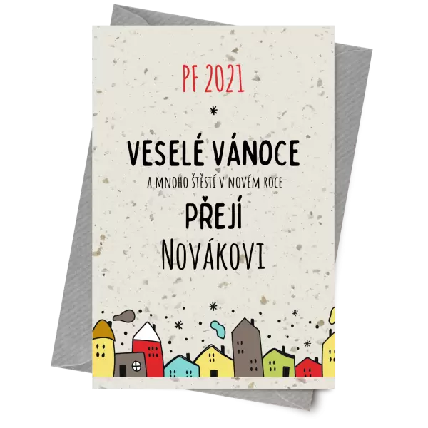 Papírové přání Městečko