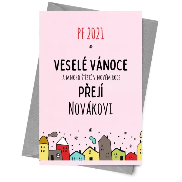 Papírové přání Městečko