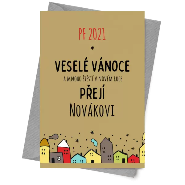 Papírové přání Městečko