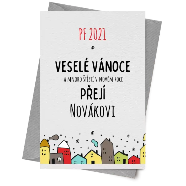 Papírové přání Městečko