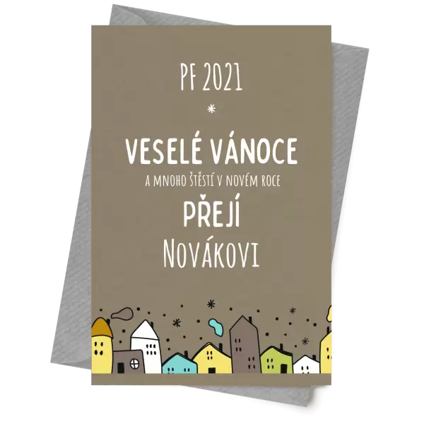 Papírové přání Městečko