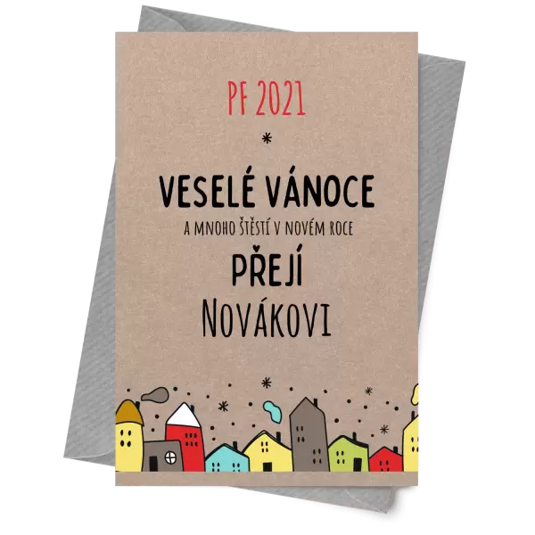 Papírové přání Městečko