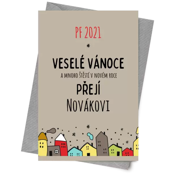 Papírové přání Městečko