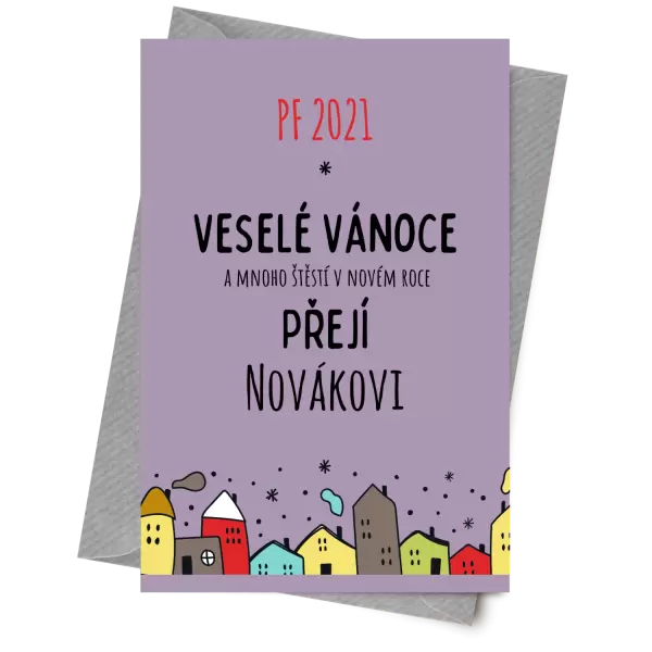 Papírové přání Městečko