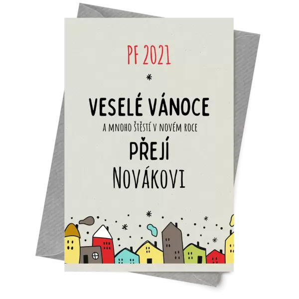 Papírové přání Městečko