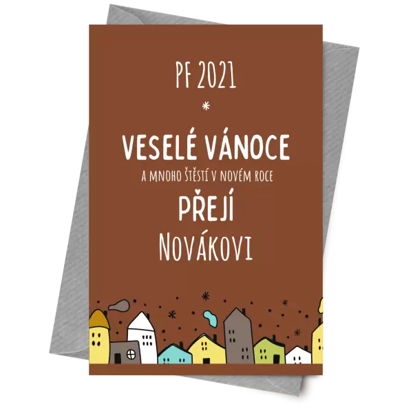 Papírové přání Městečko